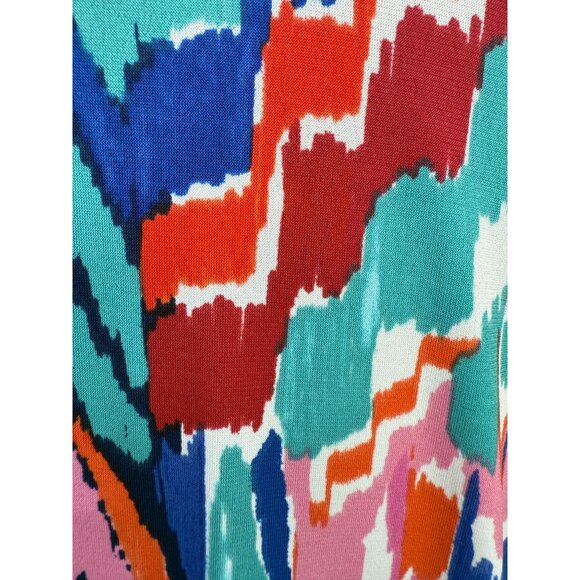 NWT Veronica M Dress Shirred Asymmetrical Multicolor Size L - Picture 10 of 11